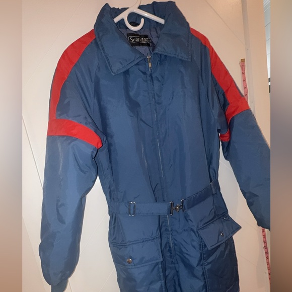 Vintage Sears Snowmobile retro Leisure Suit Large Snow Suit Ski 70’s 80’s Blue - Picture 8 of 9